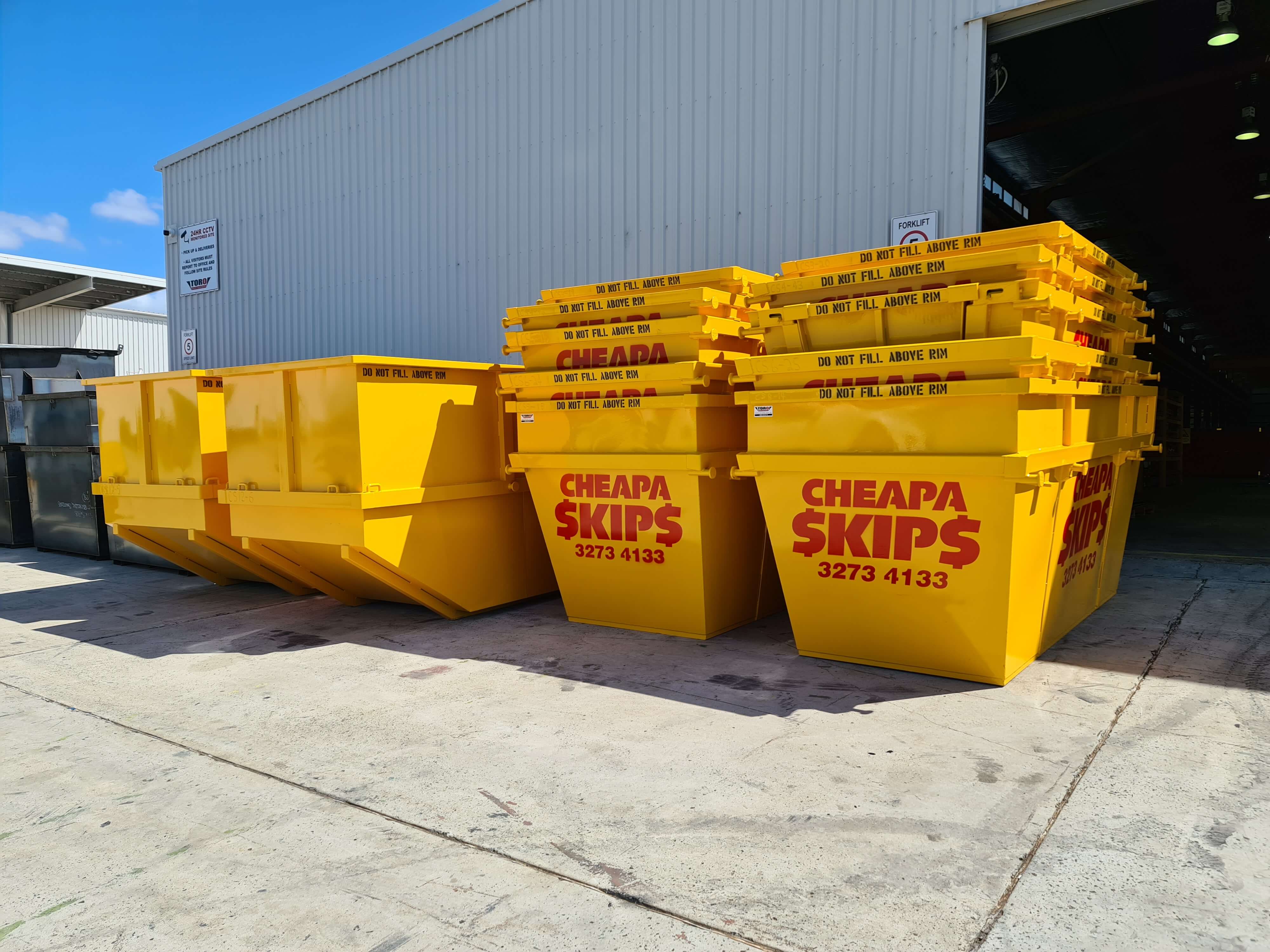 Gold coast skip bin hire - stacked skip bins