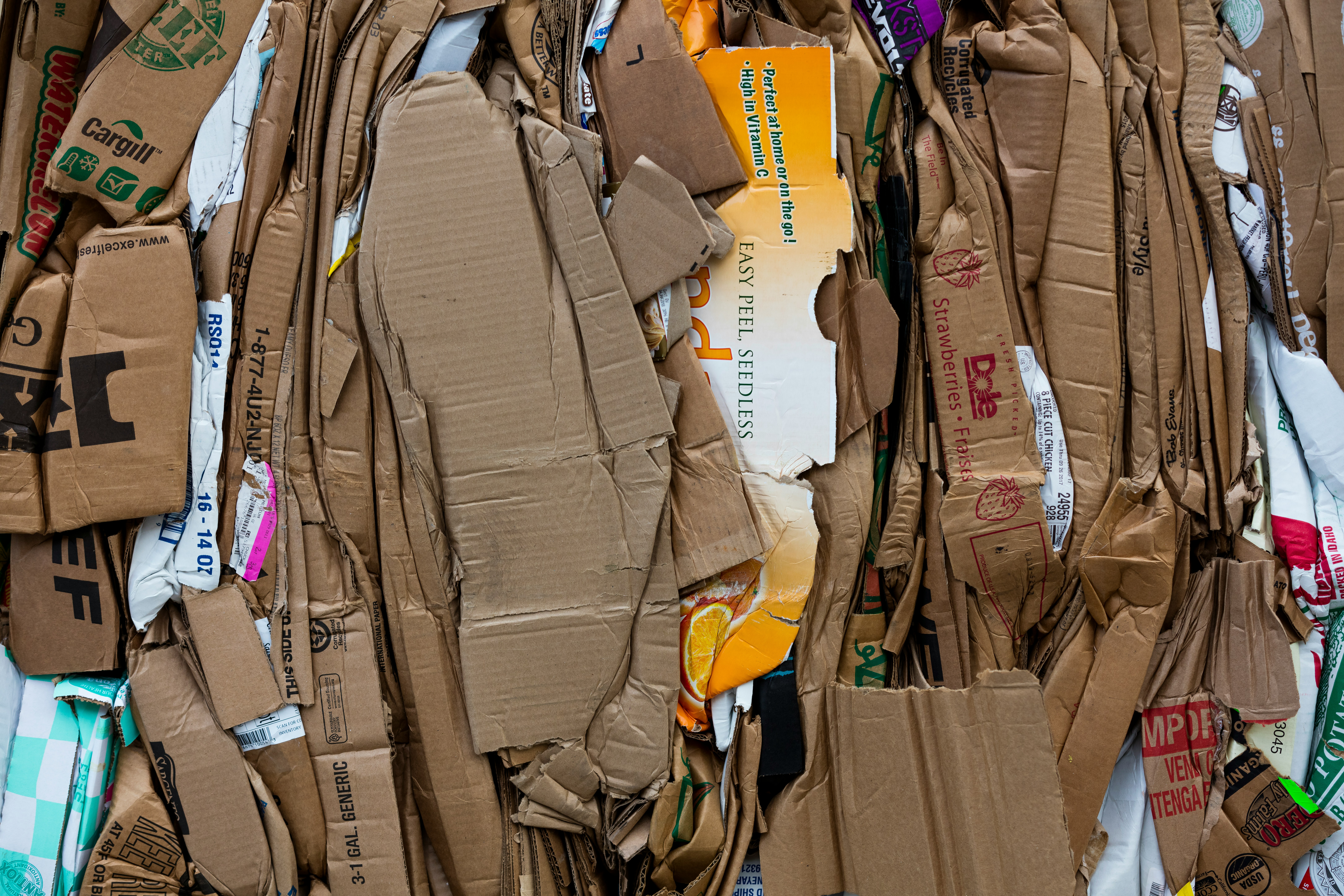 cardboard waste that will be thrown away in a skip bin after a move